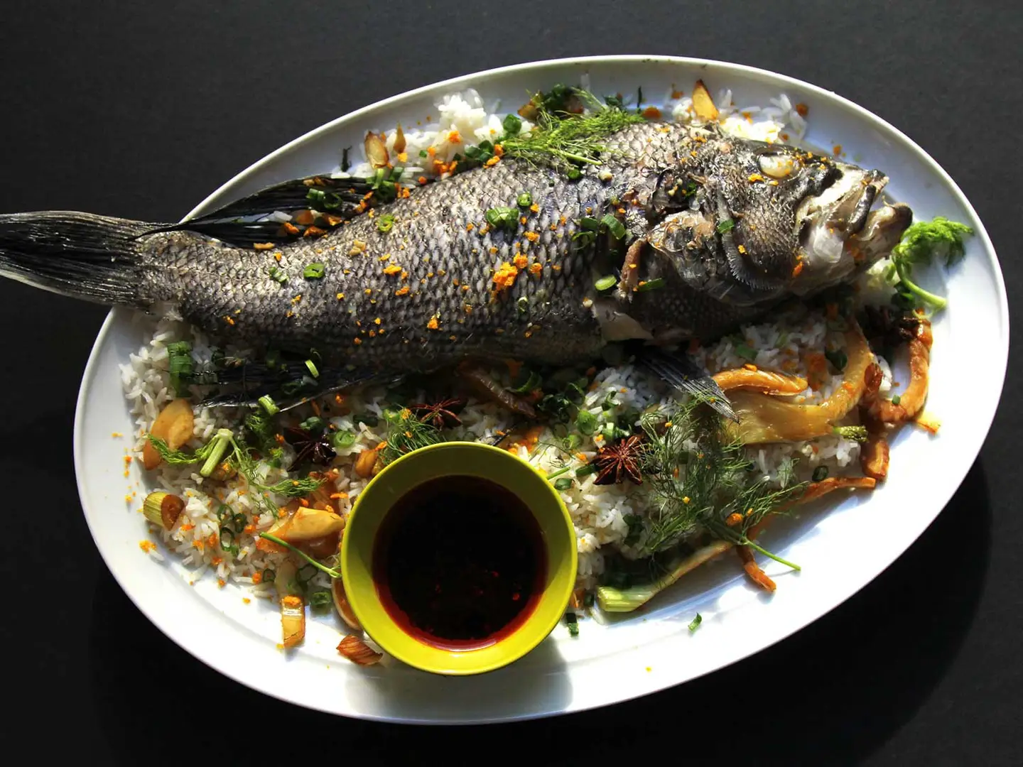 STEAMED WHOLE PORGY w/ Rice